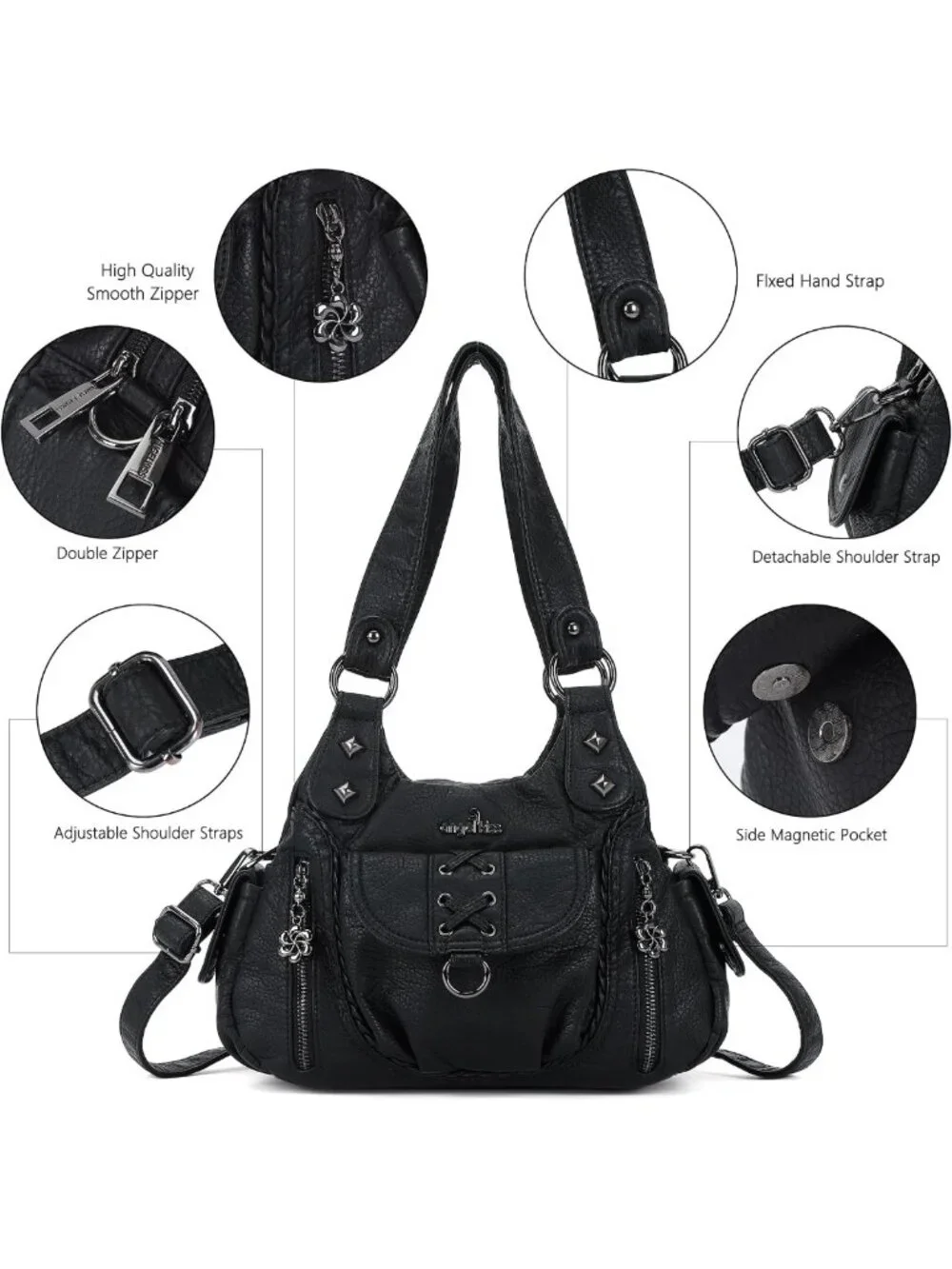 Chic Vegan Leather Hobo Bag for Women | Y2K Multi-Pocket Crossbody Tote